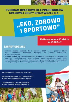 Dzieci bawiące się na świeżym powietrzu i informacje o programie