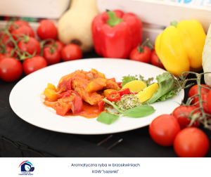 Aromatyczna ryba w brzoskwiniach