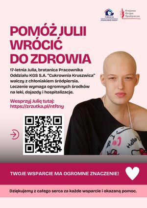 Plakat zbiórki dla Julii